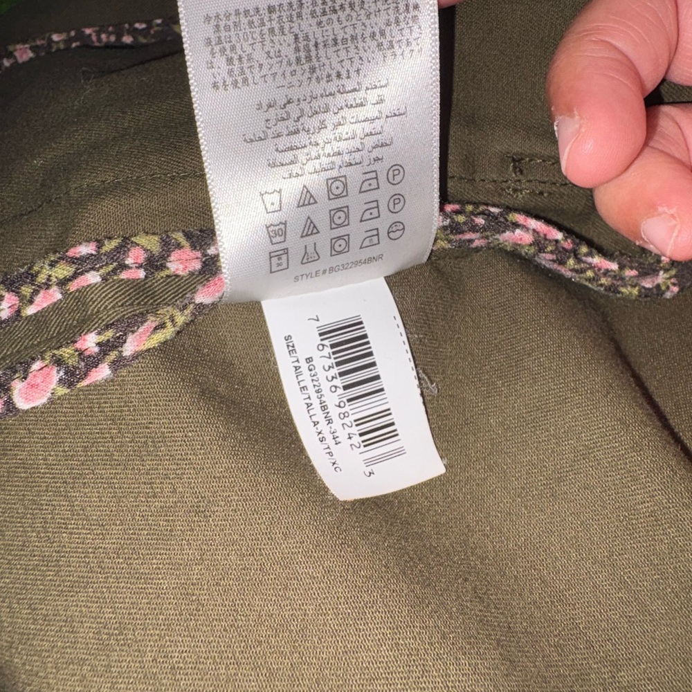 BCBGenration Hooded Utility Packable Lightweight Army Green Jacket Size XS - Picture 8 of 13